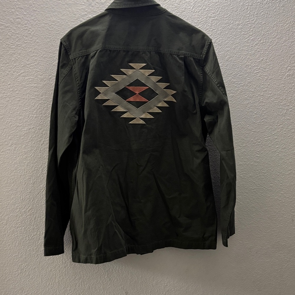 Roark Olive Jacket with Geometric Pocket - Picture 4 of 5